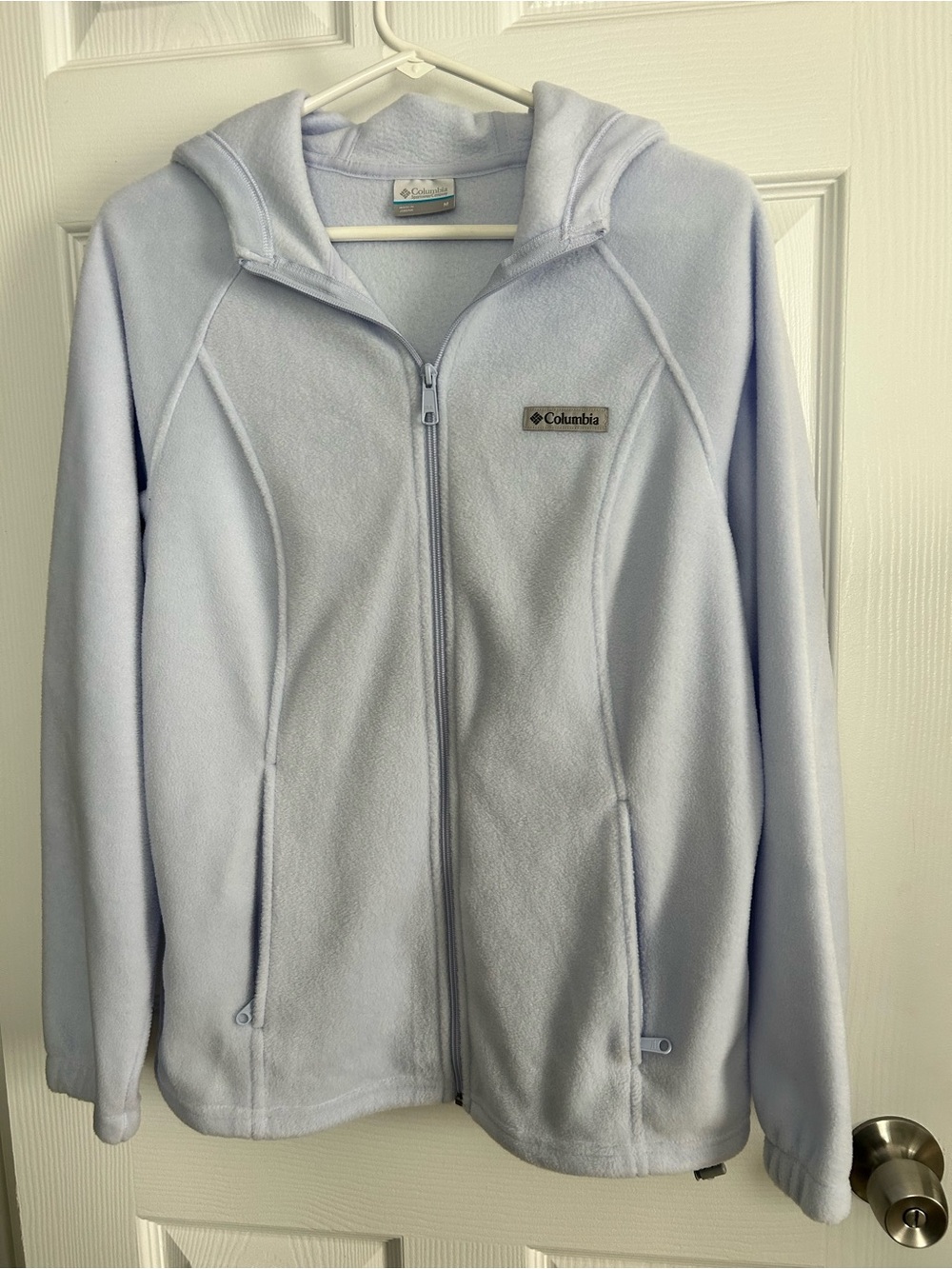 Columbia Light Blue Full-Zip Hooded Fleece Jacket